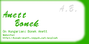 anett bonek business card